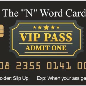 N Word Pass Card. 4 Pack Raised numbers on the front and Serial numbers on the back Brand: Aromabug